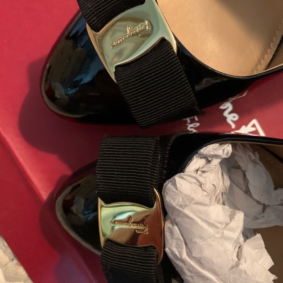 Salvatore Ferragamo “Rilly” Black Patent Heels - Picture 6 of 8